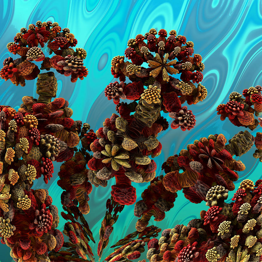 3d Digital Art - Coral Reef #1 by Pam Blackstone