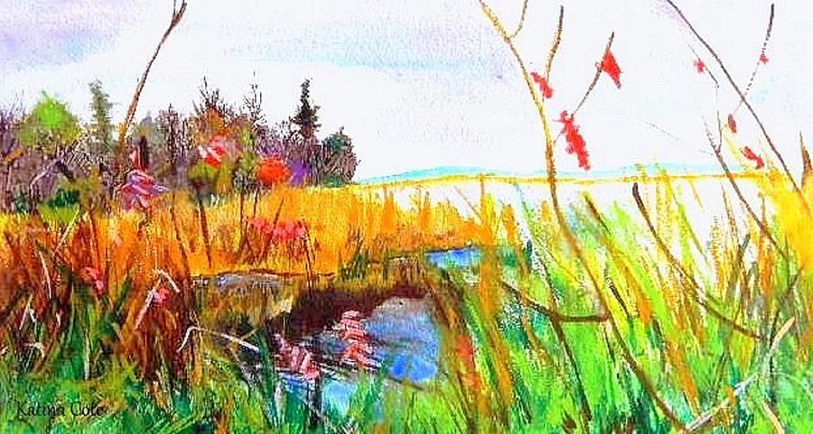 Fall Painting - Corinna Pond #1 by Katina Cote