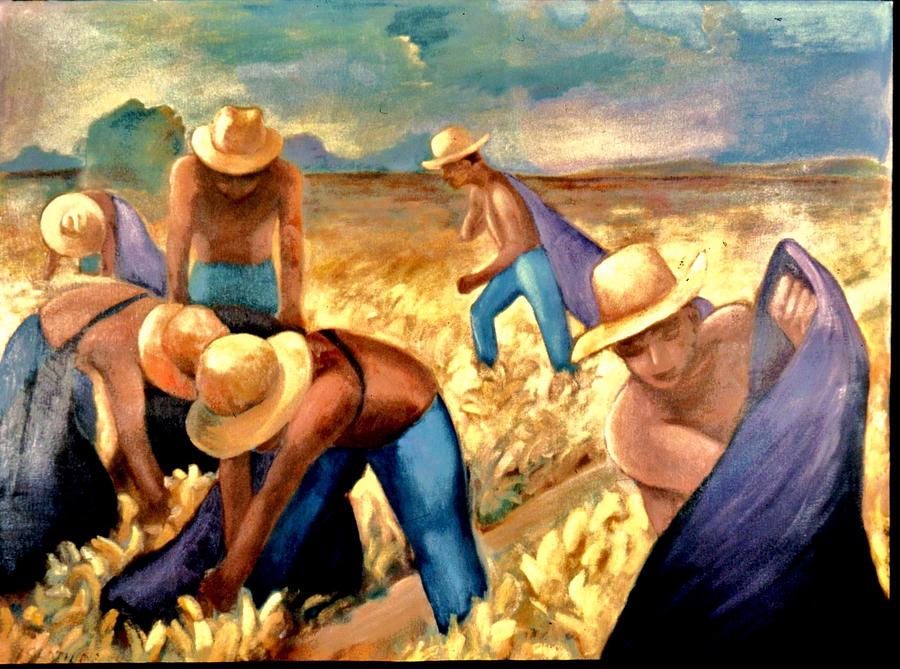 Cotton Pickers #1 Painting by Clotilde Espinosa
