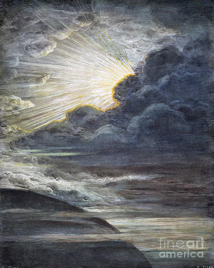 Creation Of Light #2 Drawing by Gustave Dore