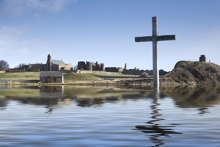 Cross In Water, Bewick, England #1 Photograph by John Short