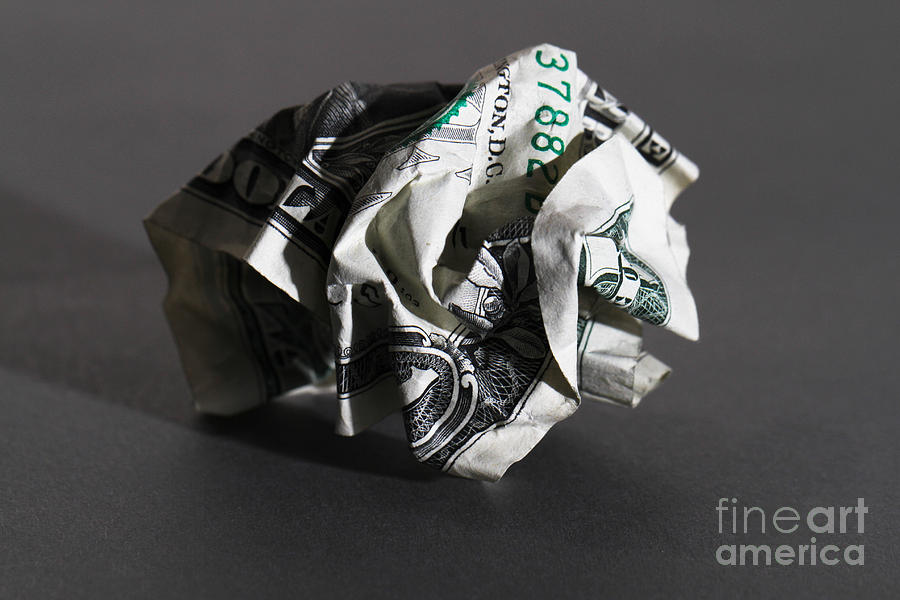 Crumpled Money #1 Photograph by Photo Researchers, Inc.