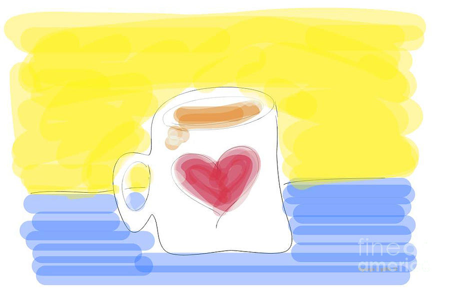 Coffee Digital Art - Cup of Love #1 by Georgia Griffin