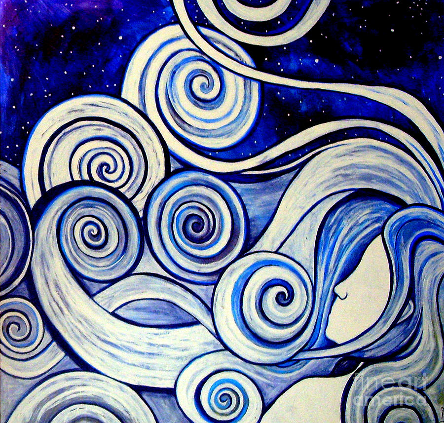Curly girl 0002 Painting by Monica Furlow