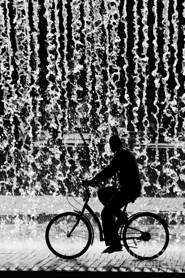 Fall Photograph - Cycling Silhouette #1 by Carlos Caetano