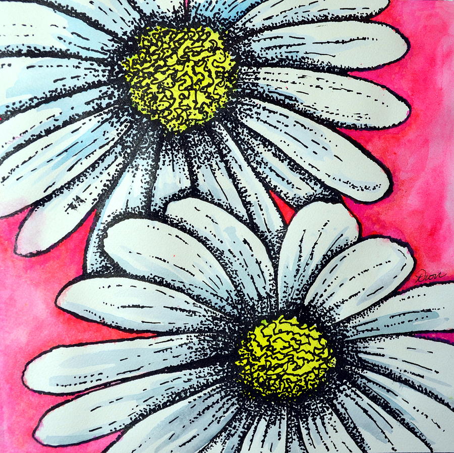 Daisies #1 Mixed Media by Dion Dior