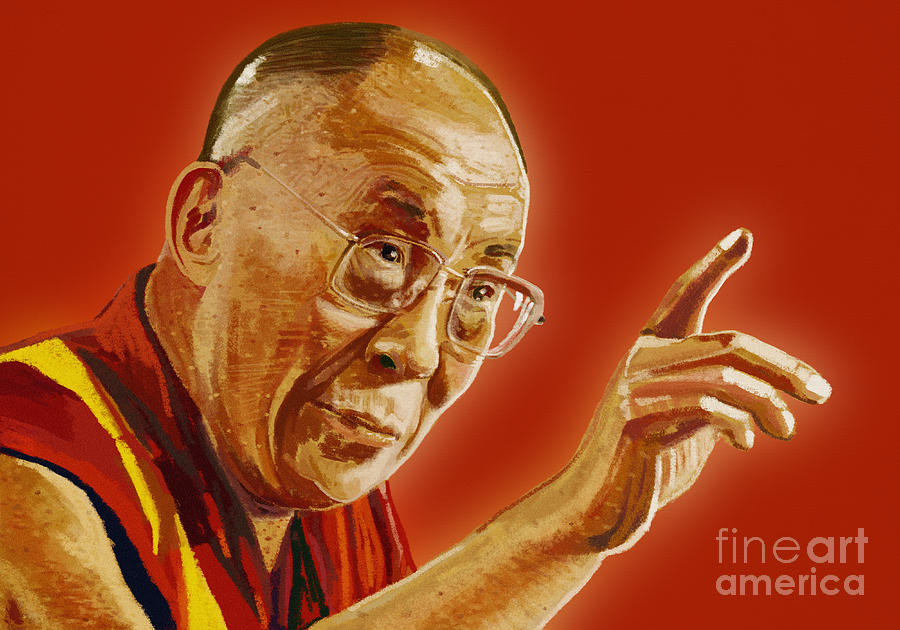 Dalai Lama #1 Painting by Setsiri Silapasuwanchai
