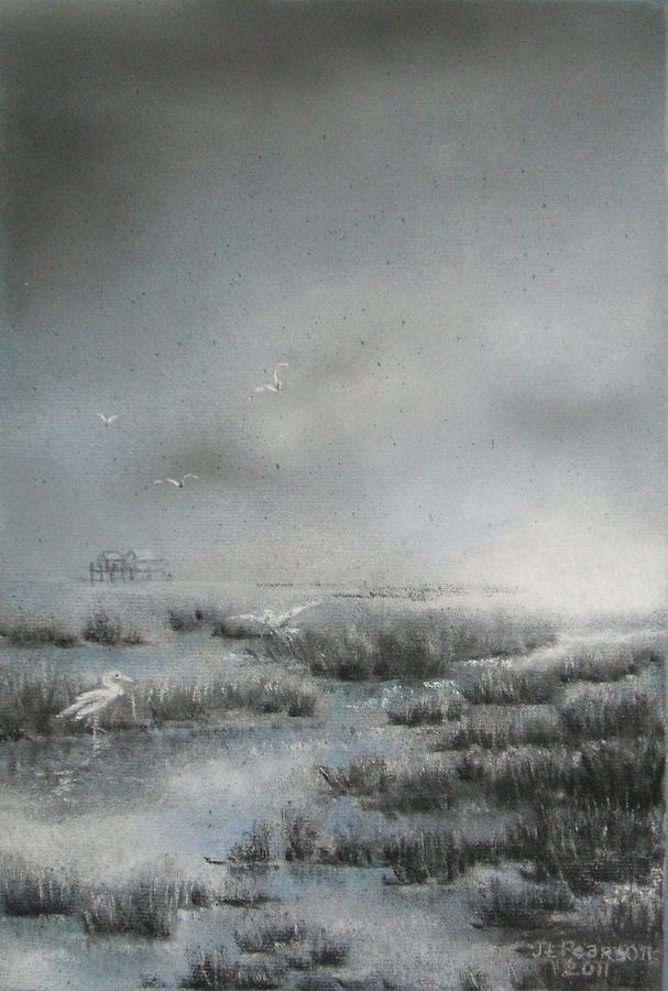 Marsh Scenes Pastel - Daybreak on the Marsh #1 by Judy Pearson