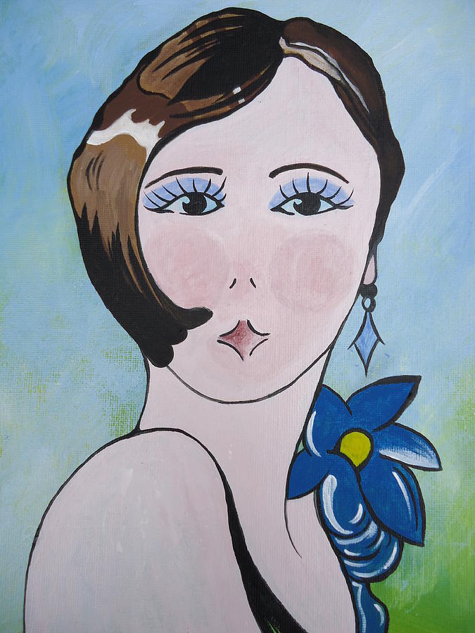 Portrait Painting - Deco Darling by Leslie Manley