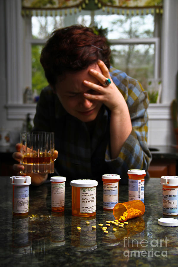 Depression And Addiction #1 Photograph by Photo Researchers, Inc.