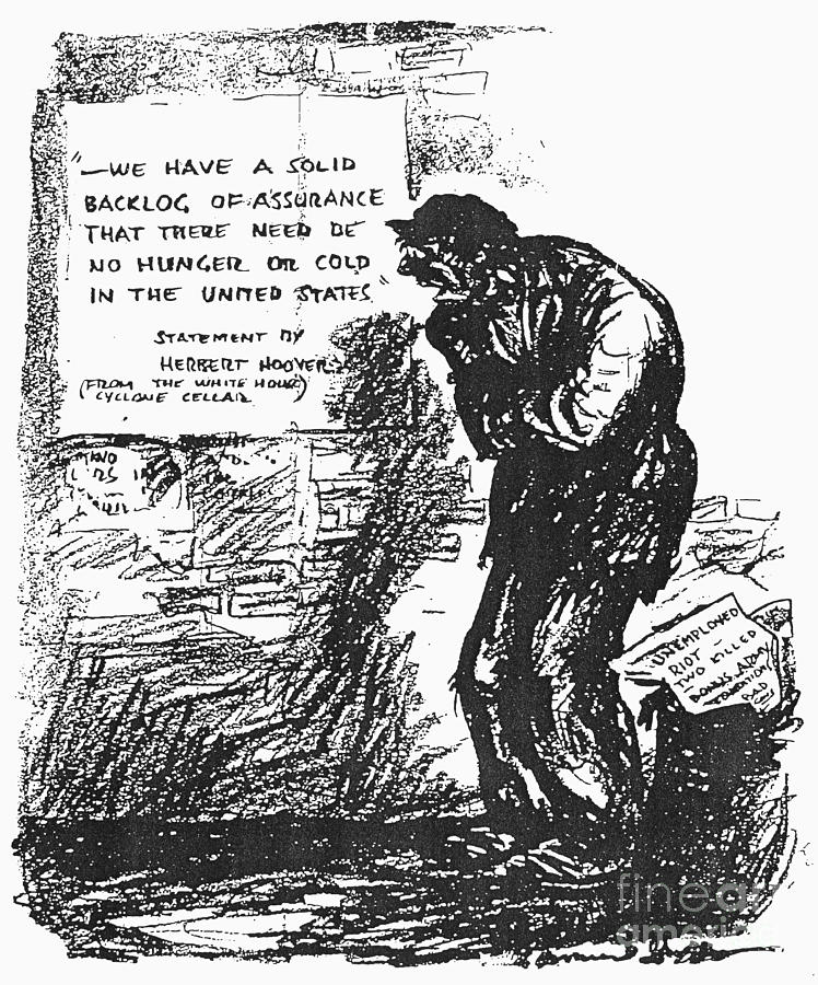Depression Cartoon, 1932 #1 Photograph by Granger