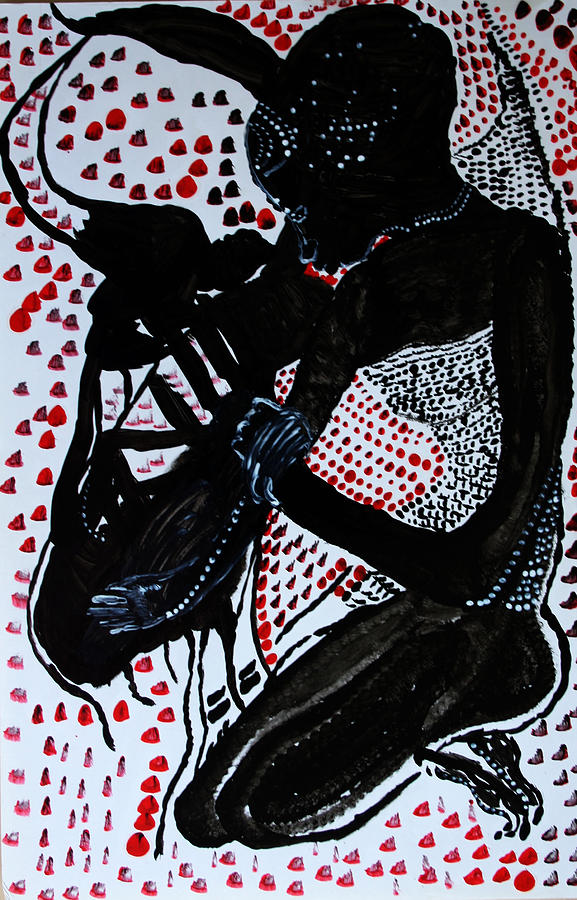 Dinka Bride #1 Painting by Gloria Ssali