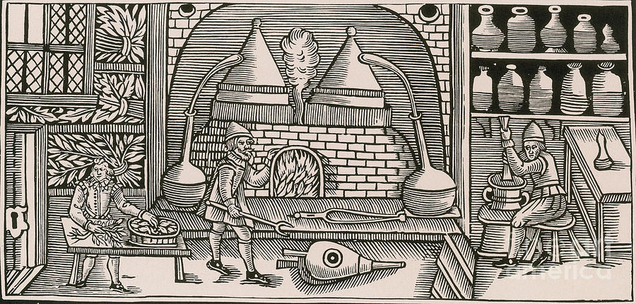Distillation, Middle Ages #1 Photograph by Science Source