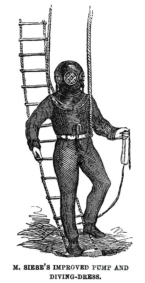 Diving Suit, 1855 #1 Photograph by Granger