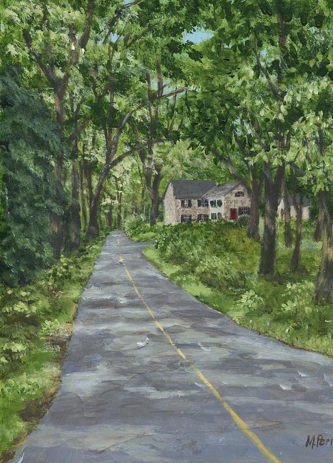 Down a Country Road #1 Painting by Margie Perry