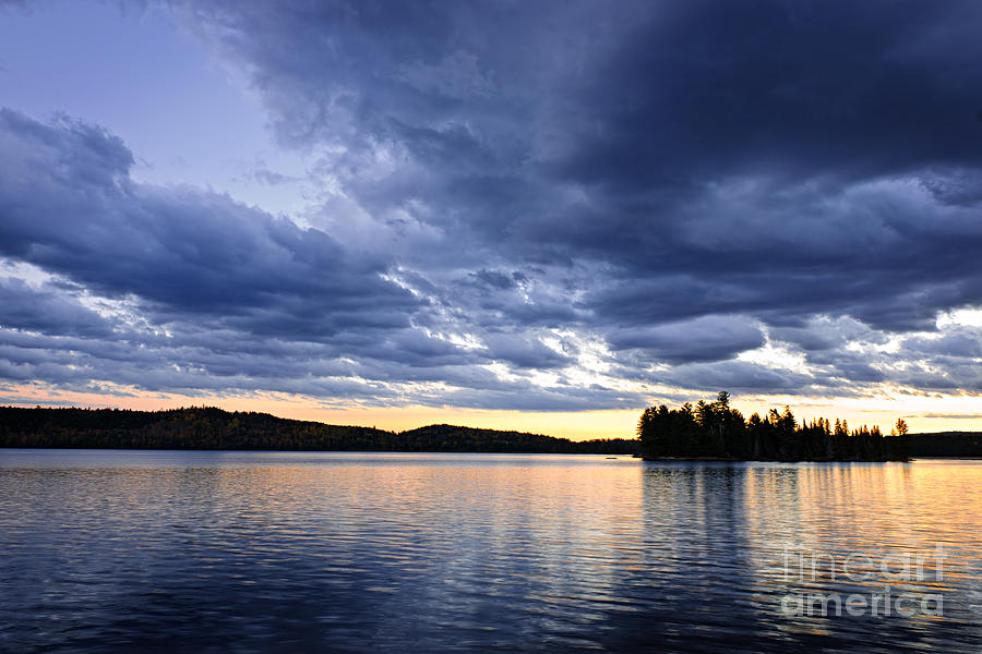 Dramatic sunset at lake 2 Photograph by Elena Elisseeva