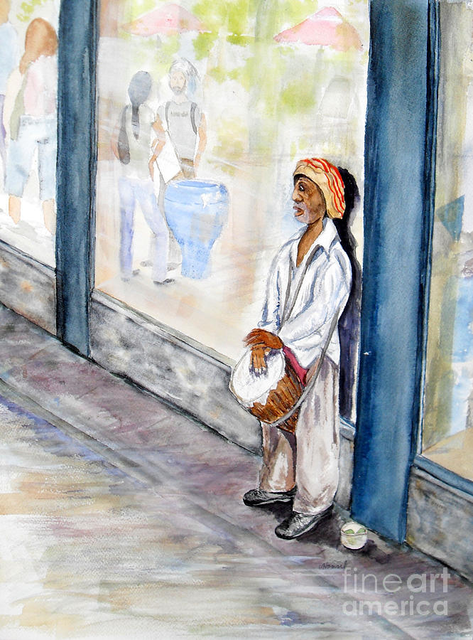 Drumming Downtown Denver #1 Painting by Vicki  Housel