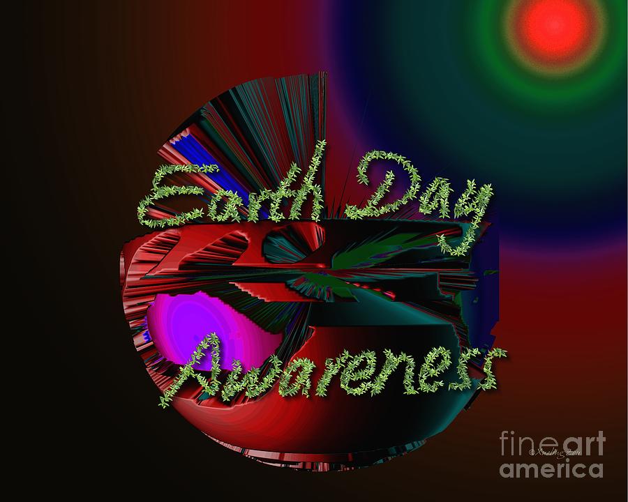 Green Digital Art - Earth Day Awareness #1 by Xueling Zou