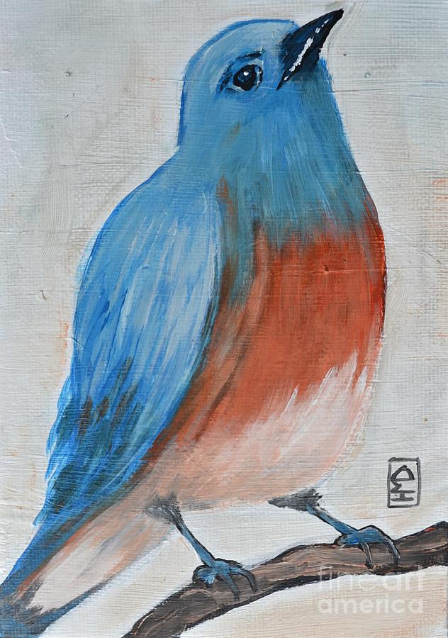 Bluebird Painting - Eastern Bluebird #1 by Holly Donohoe