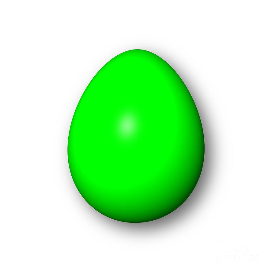 Easter Digital Art - Egg Green #1 by Henrik Lehnerer
