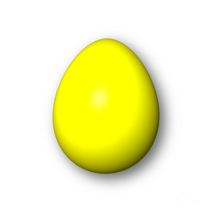 Easter Digital Art - Egg Yellow #1 by Henrik Lehnerer