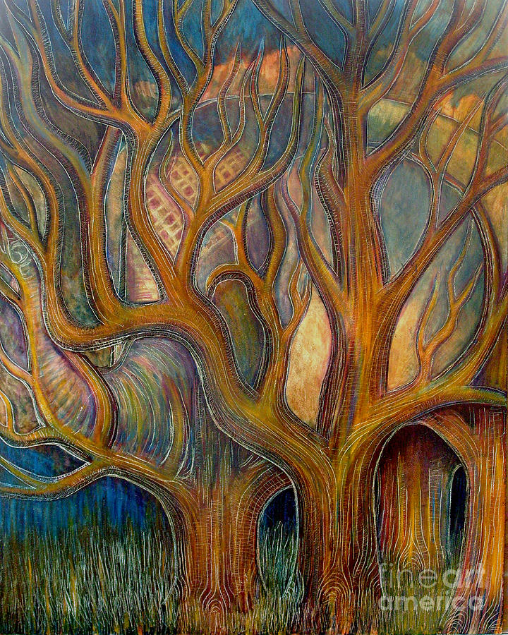 Elephant in trees Painting by Monica Furlow