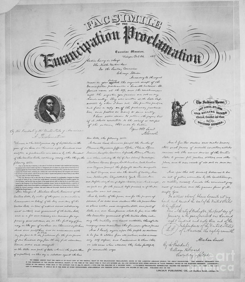Emancipation Proclamation #1 Photograph by Photo Researchers