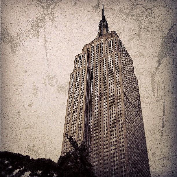 Vintage Photograph - Empire State Building - New York #1 by Joel Lopez