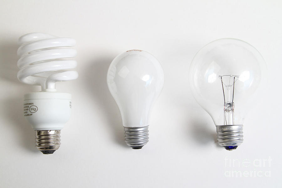 Energy-saving And Incandescent Light #1 Photograph by Photo Researchers
