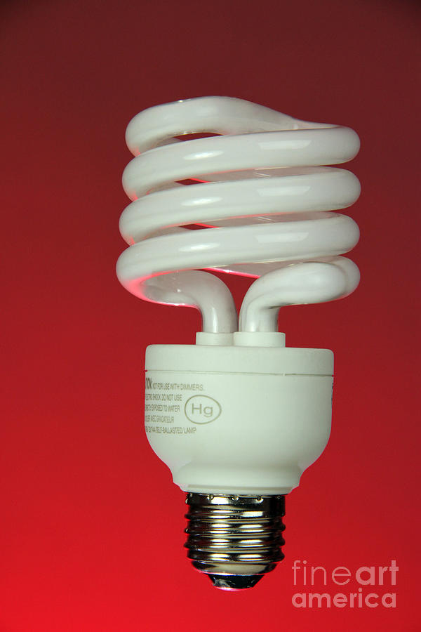 Energy Saving Light Bulb #1 Photograph by Photo Researchers, Inc.