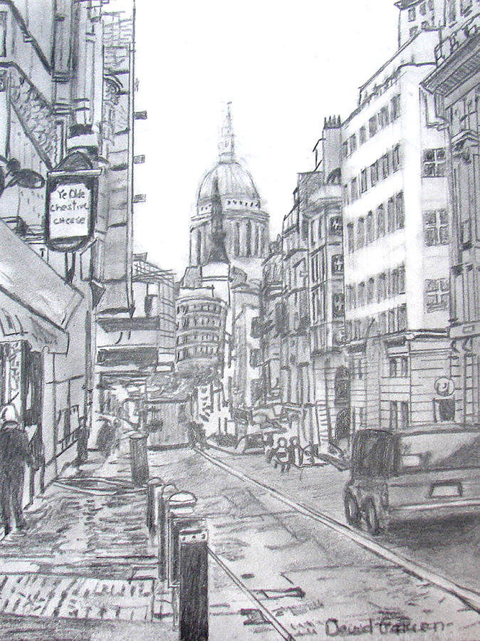 European City Street Drawing By David Garren