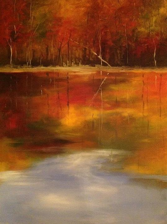 Fall Reflection #1 Painting by Sandra Strohschein