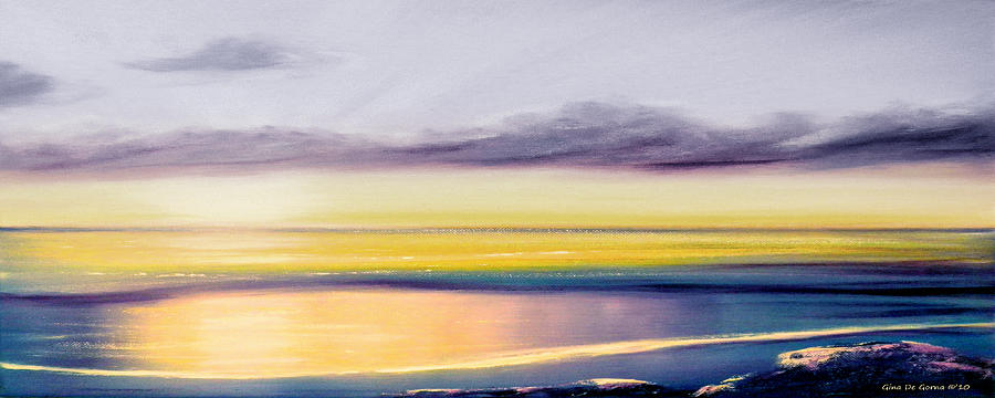 Fancy That - Panoramic Sunset #1 Painting by Gina De Gorna