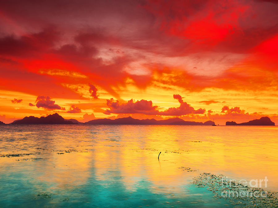 Sunset Photograph - Fantasy sunset #1 by MotHaiBaPhoto Prints