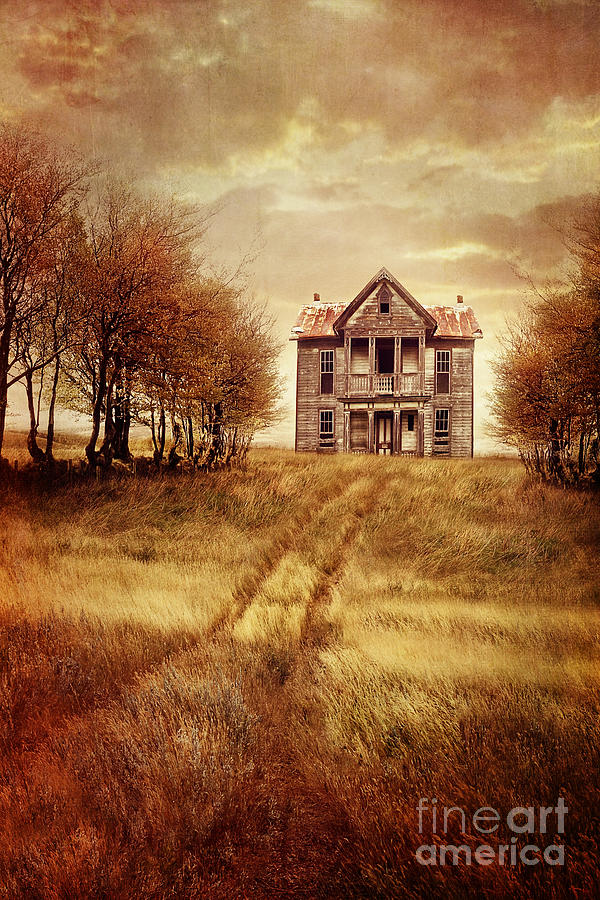 Farm house on hill with autumn scenery #1 Photograph by Sandra Cunningham