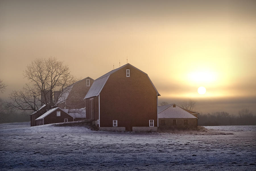 Farm Winter Sunrise #1 Photograph by Randall Nyhof
