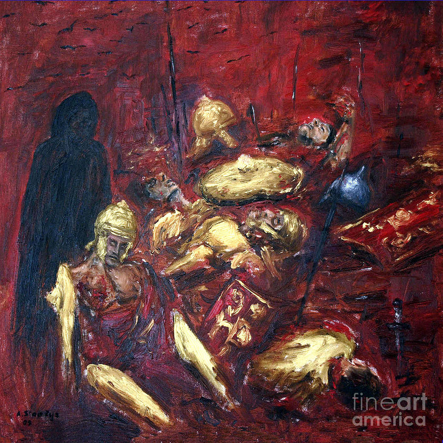 Fatally Wounded Painting by Arturas Slapsys