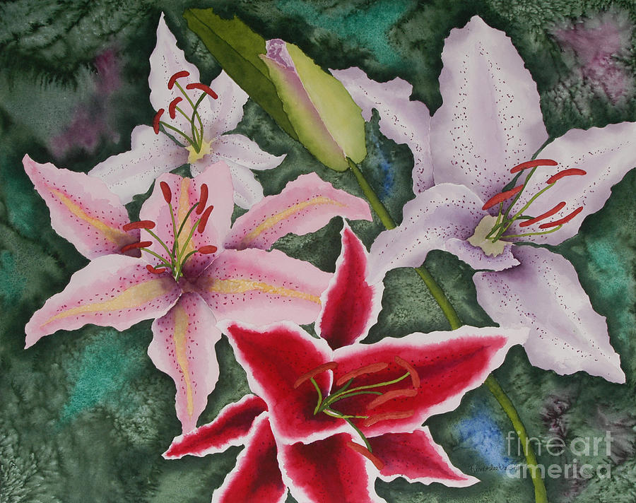 Abstract Painting - Field of Lilies #1 by Kimberlee Weisker