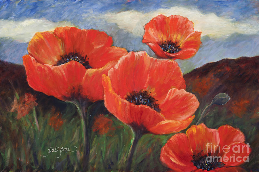 Field of Poppies #1 Painting by Pati Pelz