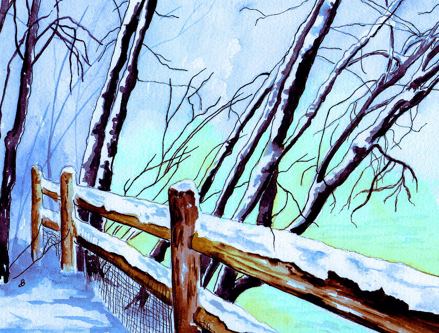 First Snowfall #1 Painting by Brenda Owen
