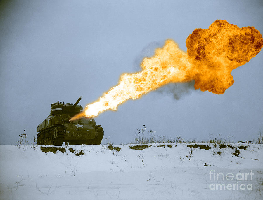 Flame-throwing Tank #1 Photograph by Photo Researchers