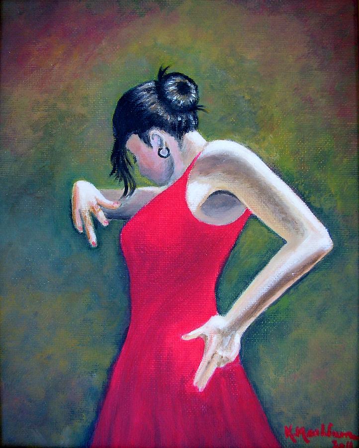 Flamenco Dancer Painting - Flamenco Dancer Female #1 by Kay Mashburn