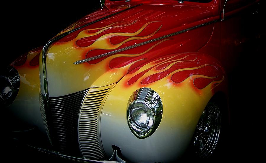Vintage Cars Photograph - Flaming Beauty #1 by Christy Leigh