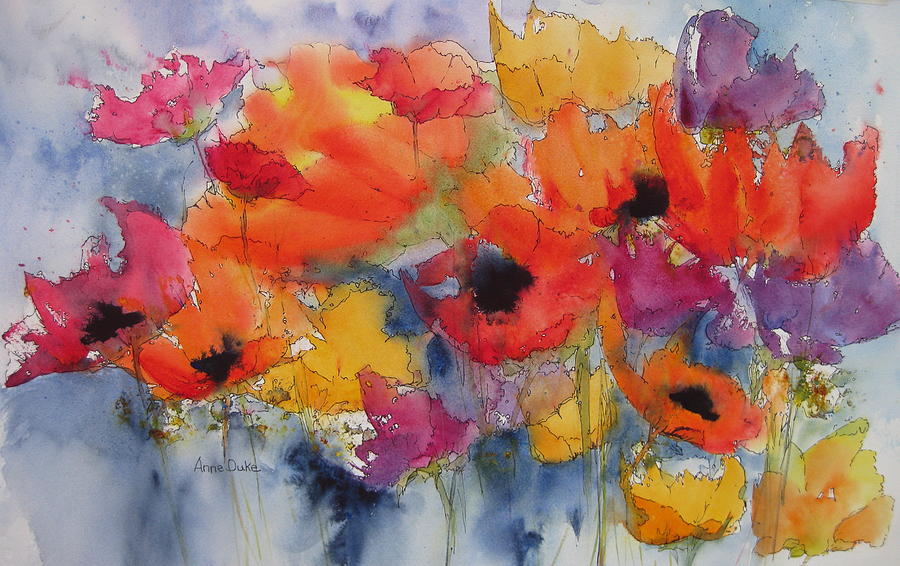 Floral Fantastic #1 Painting by Anne Duke