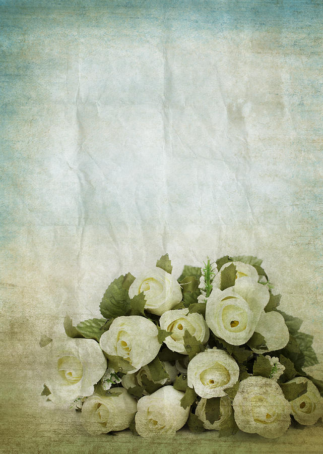 Floral Pattern On Old Paper #1 Photograph by Setsiri Silapasuwanchai