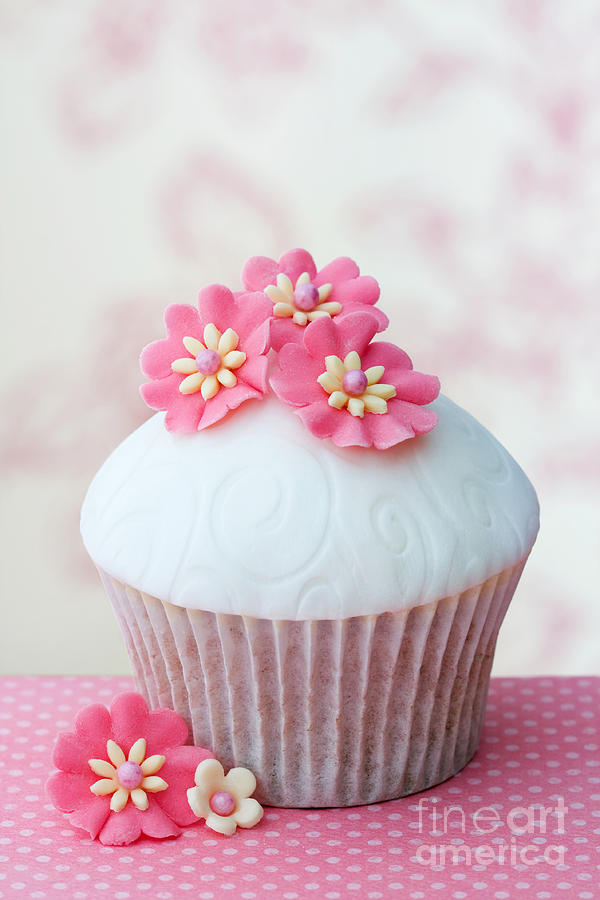 Cake Photograph - Flower cupcake #1 by Ruth Black