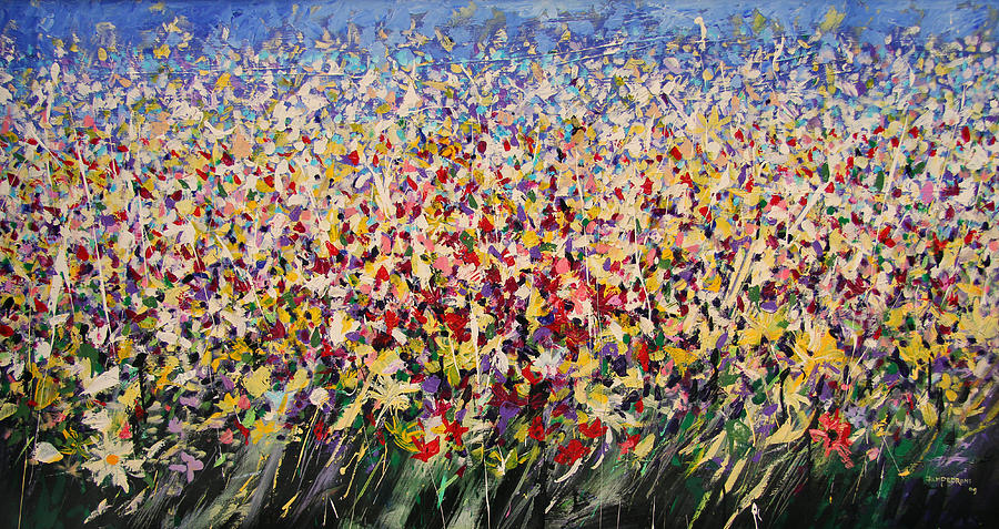 Flower field #2 Painting by Mario Zampedroni