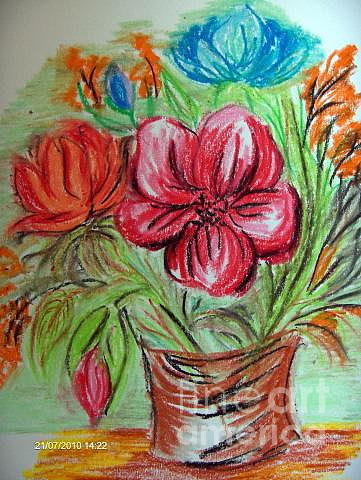 Flowers #1 Pastel by Farfallina Art -Gabriela Dinca-