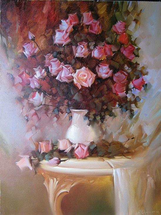 Flowers. Roses. Flower. Floral composition . Still life Painting by