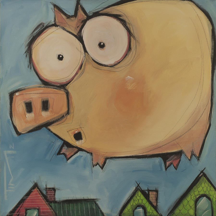 Flying Pig First Flight #1 Painting by Tim Nyberg